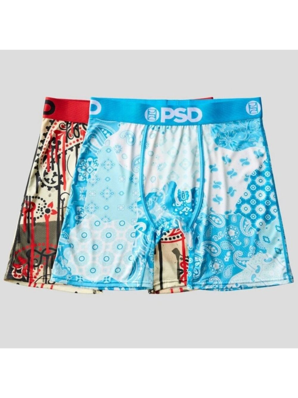 PSD Men's Small (28-30) Paisley Blaze 2 Pack Boxer Briefs Underwear